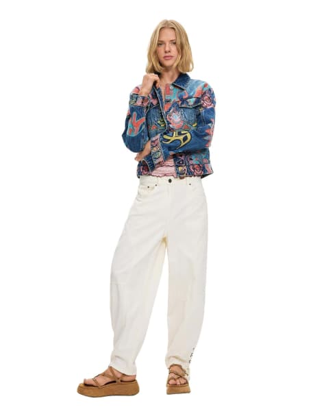 Desigual - Veste imprimée 100% coton - Bleu - view 1