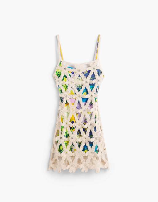 Desigual - Vestido blanco de croché, 4 de 4