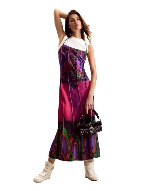 Desigual vestido combinado diseñado por Mr. Lacroix en fucsia - view 1