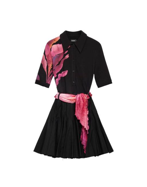Desigual - Vestido corto estampado en negro, 4 de 4