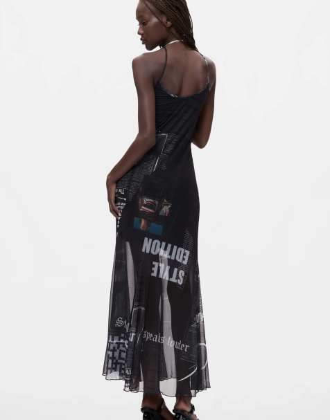 Desigual - Vestido estampado de tirantes en blanco - view 1