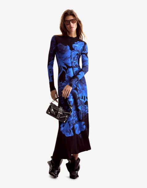 Desigual - Vestido maxi de flores m. c. lacroix en azul - view 1