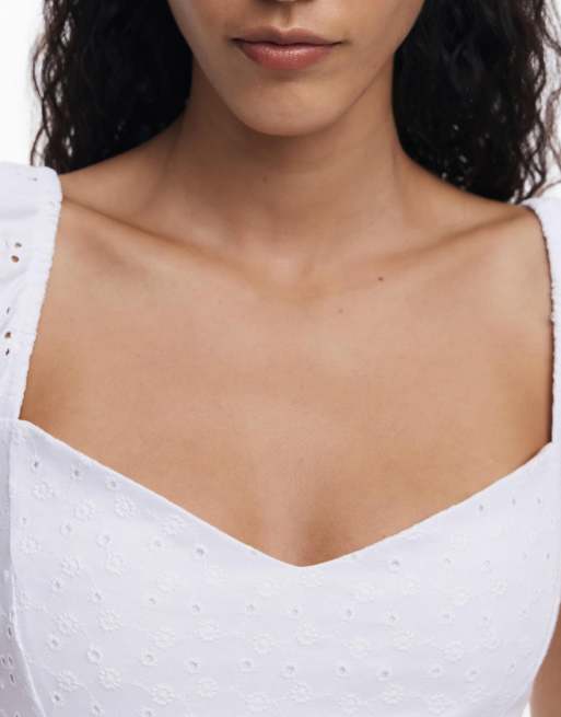 Desigual - Vestido midi blanco con bordados, 3 de 4