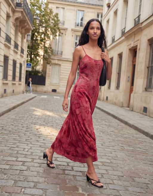 Desigual - Vestido rosa de tirantes con diseño flocado, 4 de 4