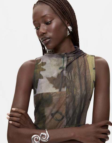 Desigual - Vestido sin mangas asimétrico en verde - view 1