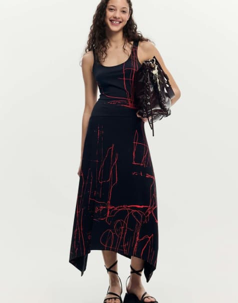 Desigual - Vestito asimmetrico senza maniche nero - view 1