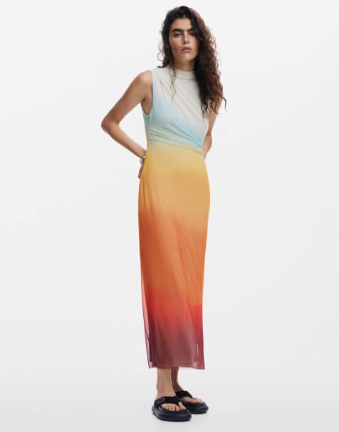 Desigual - Vestito in tulle arancione sfumato - view 1