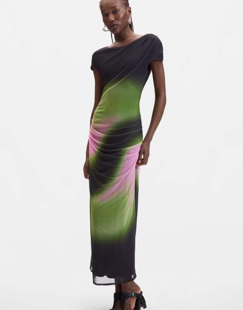 Desigual vestito in tulle sfumato nero - view 1