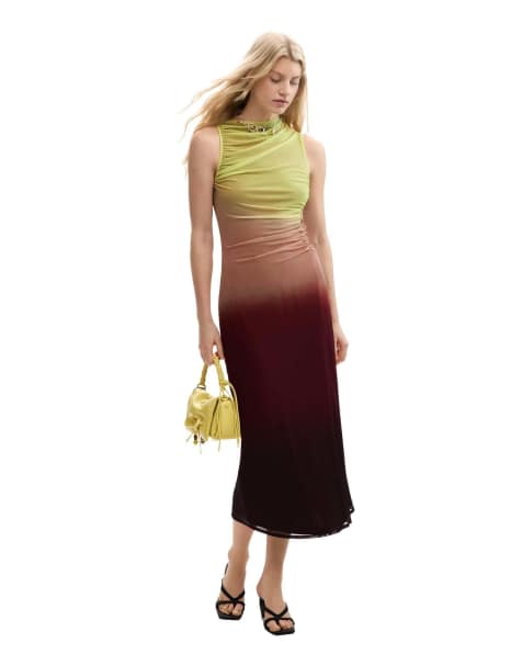 Desigual - Vestito in tulle verde sfumato - view 1