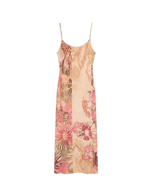Desigual - Vestito lungo in maglia bianco 2 in 1, 4 di 4