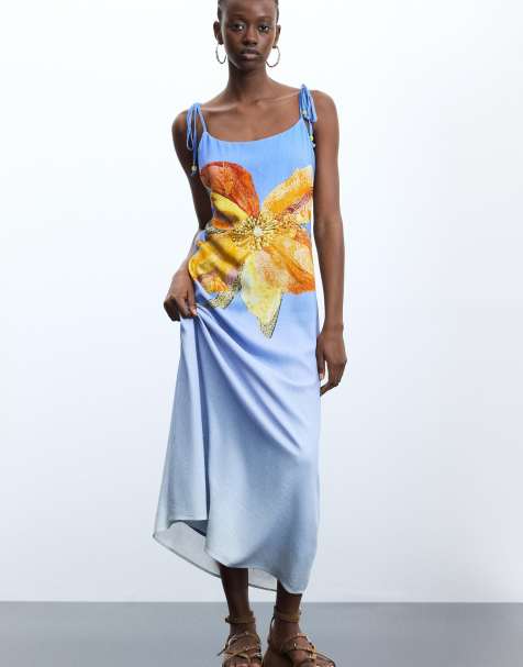Desigual vestito maxi stampato blu - view 1