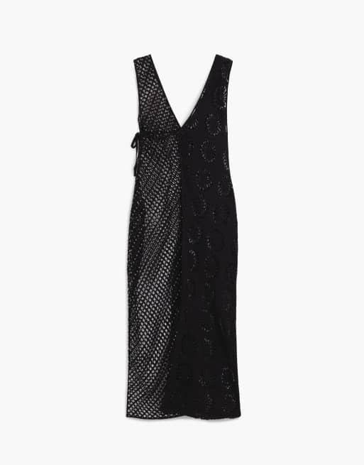 Desigual - Vestito nero all'uncinetto, 4 di 4