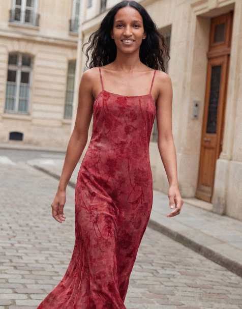 Desigual - Vestito rosa floccato con spalline sottili - view 1
