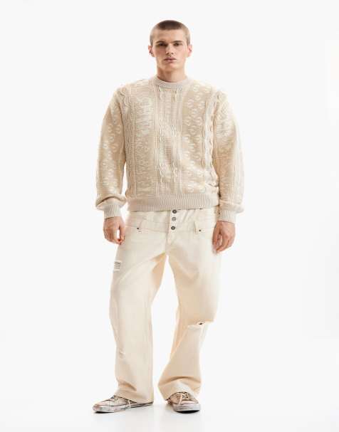 Desigual Vintage knit sweater in white - CREAM - view 1