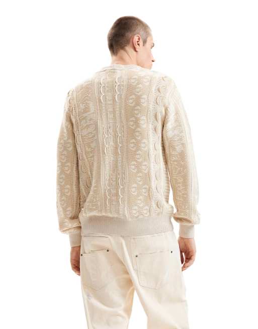 Desigual Vintage knit sweater in white - CREAM, 2 of 4