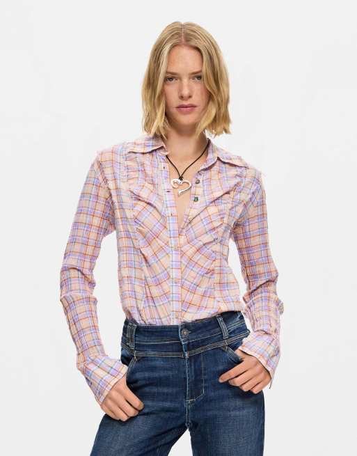 Desigual Washed flared jeans in blue, 2 of 4