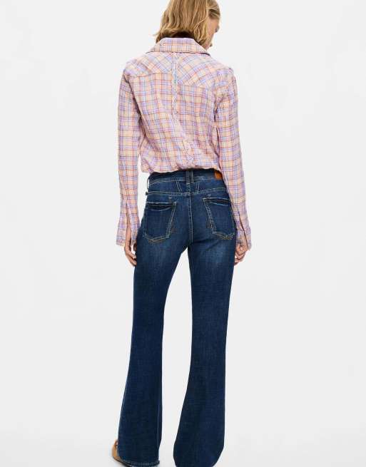 Desigual Washed flared jeans in blue, 4 of 4