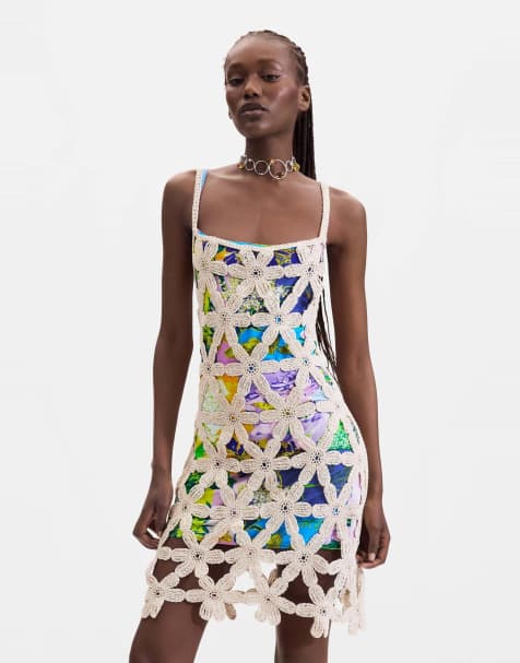 Desigual White crochet dress in white - view 1