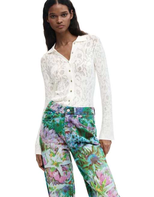 Desigual - Wild Garden - Pantalon - Bleu, 3 de 4