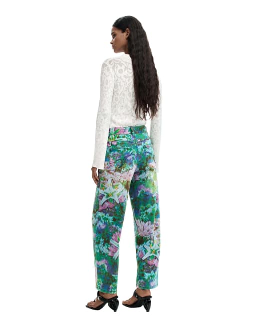 Desigual - Wild Garden - Pantalones azules, 2 de 4