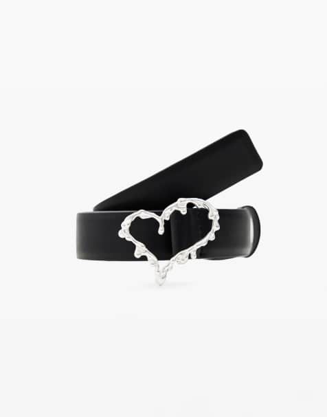 Desigual Zalio leather belt in black - view 1