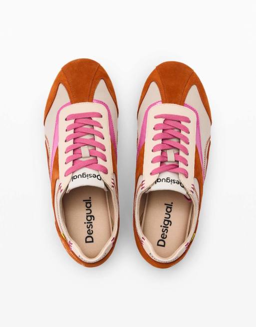 Desigual - Zapatillas deportivas naranjas en dos tonos, 3 de 4
