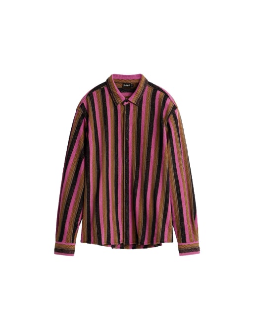 Desigual zweifarbig gestreiftes Hemd in Pink, 4 von 4