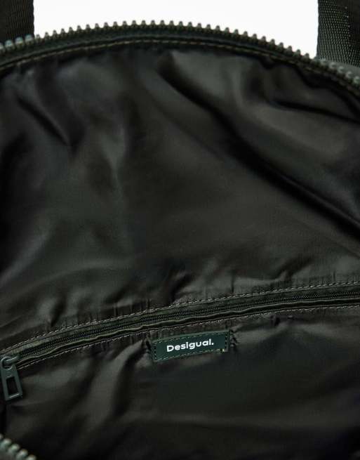 Desigual zweifarbiger gewachster Voyager-Rucksack in Khaki, 4 von 4