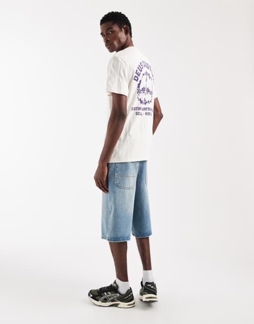 Deus Ex Machina 100% cotton t-shirt with logo back print in vintage white, 2 of 5