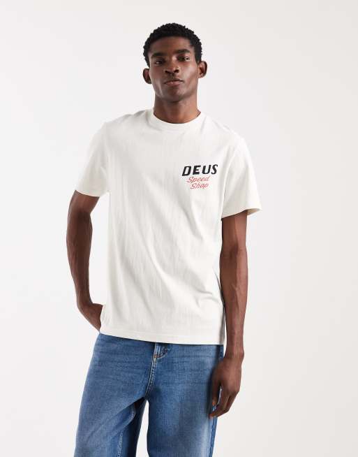 Deus Ex Machina 100% cotton t-shirt with logo back print in white, 3 of 5