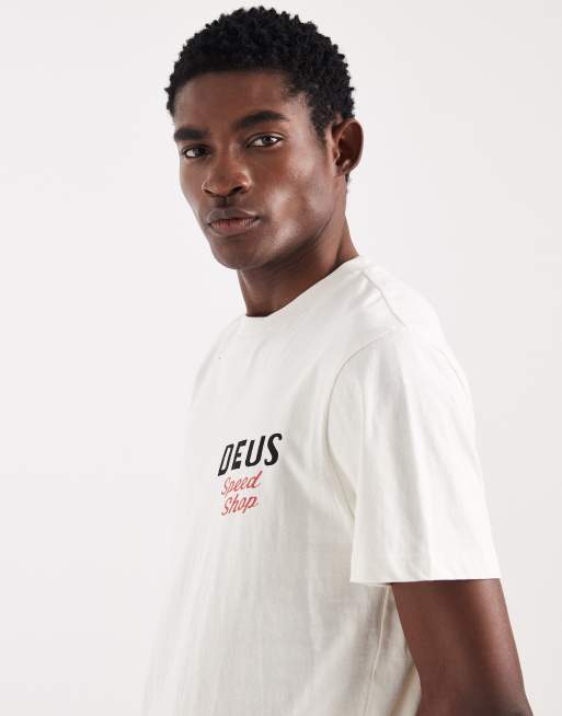 Deus Ex Machina 100% cotton t-shirt with logo back print in white, 4 of 5