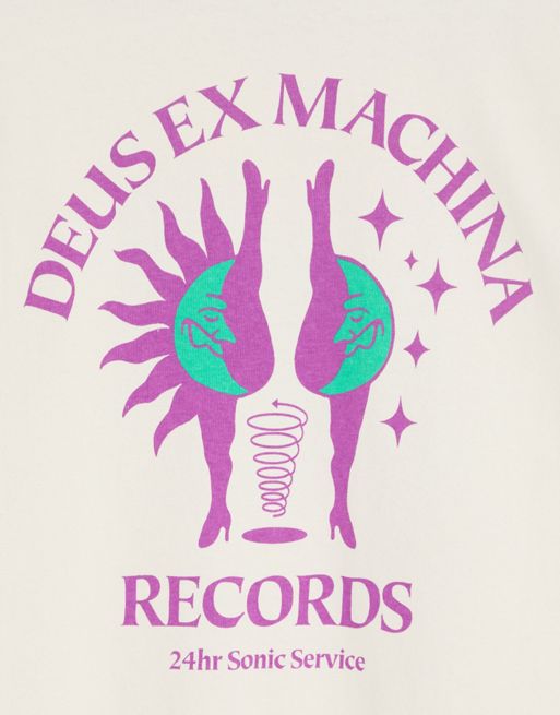 Deus EX Machina Frequency T-Shirt in Off White Exclusive to ASOS