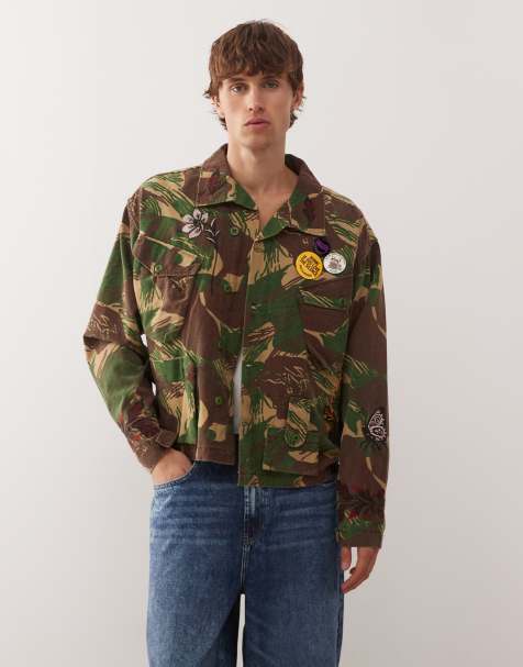 Deus Ex Machina - Ahmisa - Vintage-inspireret jakke med mærker og broderier i camouflage-mønster - view 1