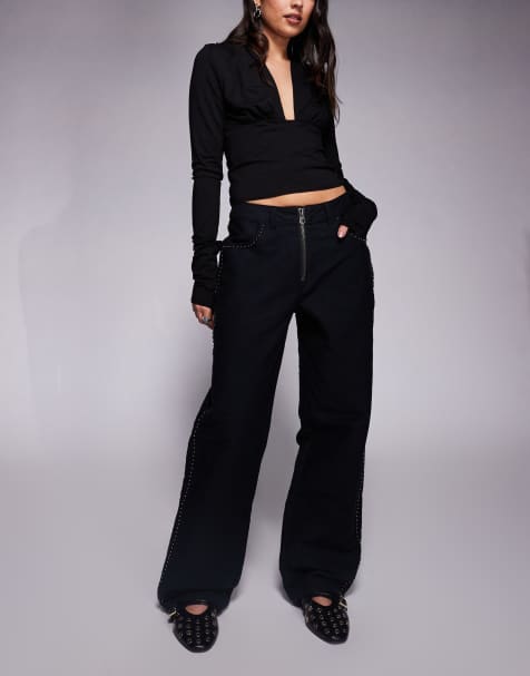 Deus Ex Machina - Allusions - Sorte denimjeans med nitter - view 1