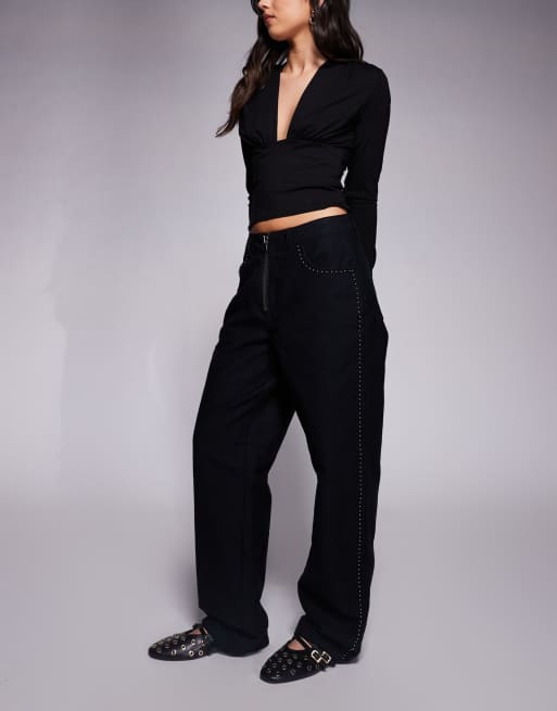 Deus Ex Machina - Allusions - Sorte denimjeans med nitter, 2 af 5