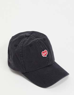 Deus Ex Machina artery baseball cap with heart logo in black