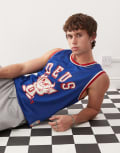 [Deus Ex Machina] Deus Ex Machina Back and Forth graphic singlet in blue XS BLUE
