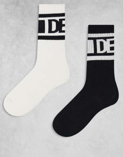 Deus Ex Machina – Based – 2er-Pack Socken in Schwarz und Weiß - view 1