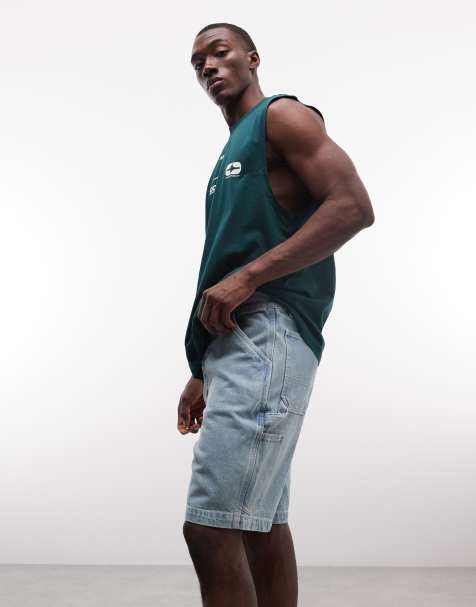 Deus Ex Machina big fella denim shorts in light blue - view 1