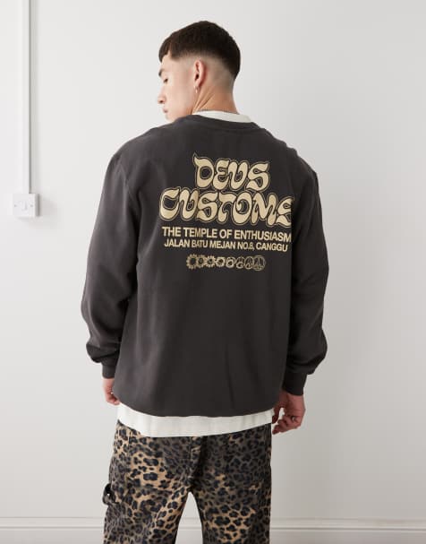 Deus Ex Machina – Bleksvart sweatshirt med tryck - view 1