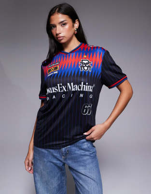 Deus Ex Machina - Bouras - Kurzärmliges Motocross-Trikot in Schwarz