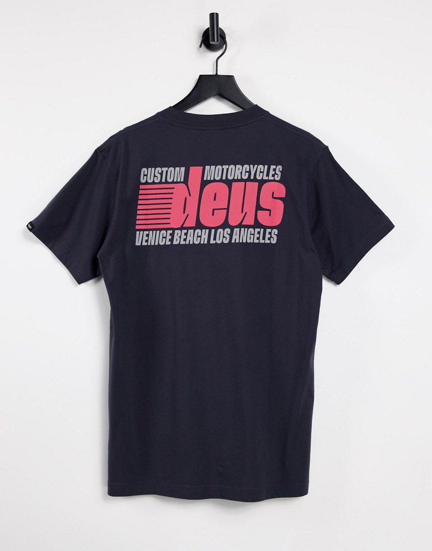 Deus Ex Machina brain freeze t-shirt with back print in black