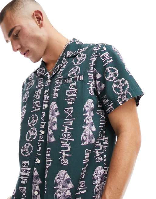 Deus Ex Machina - Camicia verde con effigie