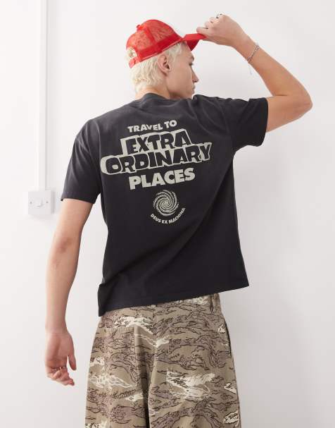 Deus Ex Machina celestial rod graphic T-shirt in gray - view 1