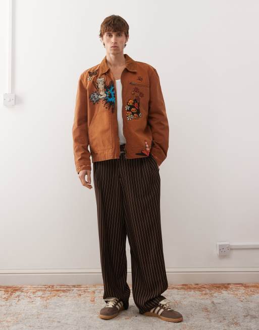 Deus Ex Machina - Collective Improv - Utility jack in bruin met borduursels, 2 van 5