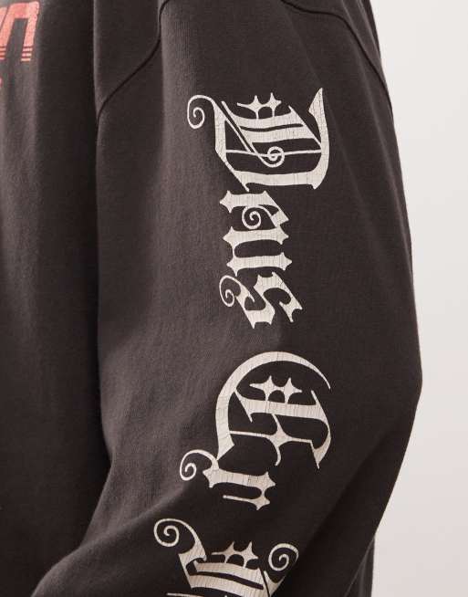 Deus Ex Machina – Dancing Ghost – Langärmliges T-Shirt in Grau mit Grafikprint, 3 von 4
