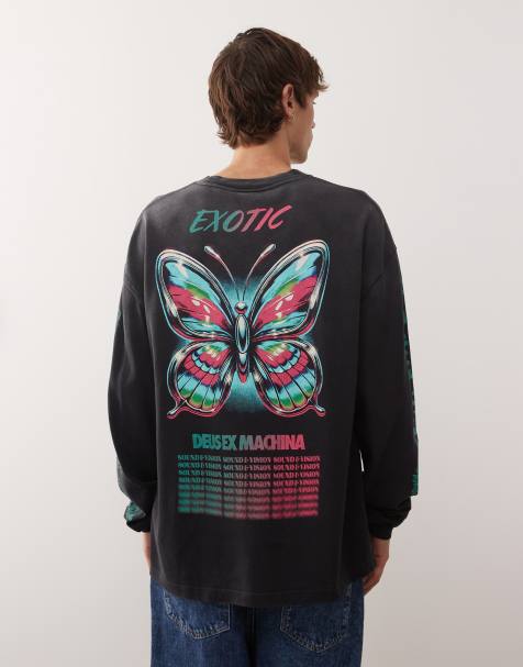 Deus Ex Machina – Danzig Queen – Langärmliges Oversize-Shirt in verwaschenem Schwarz - view 1