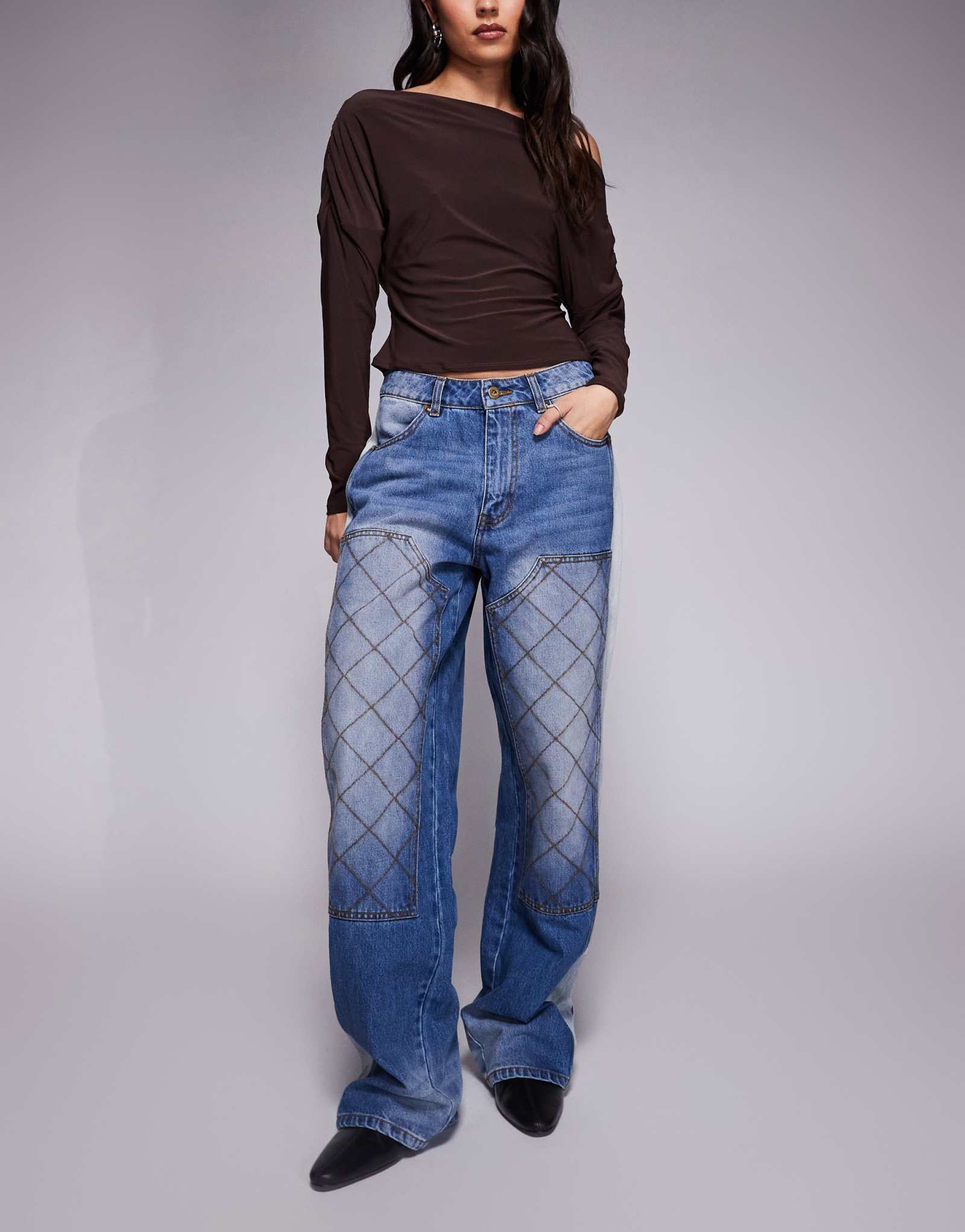 Джинсы Deus Ex Machina Dayton с двойным коленом темно-синего цвета