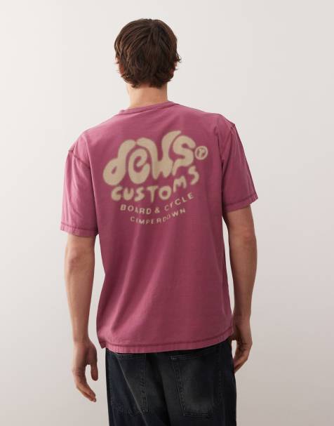 Deus Ex Machina Debris t-shirt in pink garment dye - view 1