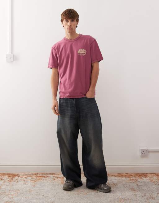 Deus Ex Machina Debris t-shirt in pink garment dye, 2 of 5